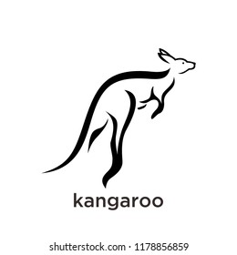 logo vector design kangaroo line art. can represent Australian animals for web and design