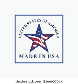 logo vector design made in usa sign with united states flag element shaped star 