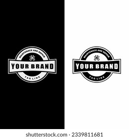 Logo vector design with old, authentic and vintage style suitable for your business identity logo