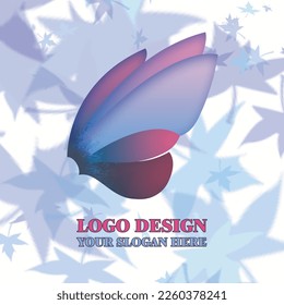 Logo vector design on the theme of a beautiful butterfly wing