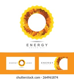 Logo vector design of solar energy symbol