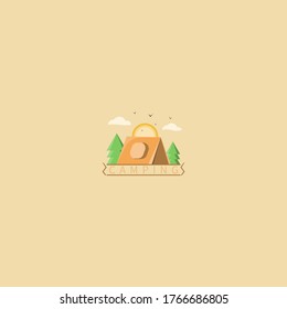 diseño vectorial de logotipo camping de verano