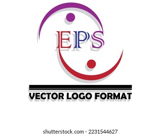 logo vector design with the word EPS letter E in red, letter P in blue and letter S in purple that can be used for a vector logo for EPS format