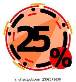 Logo vector discount sticker 5 10 15 20 25 30 35 40 45 50 % orange color round shape
