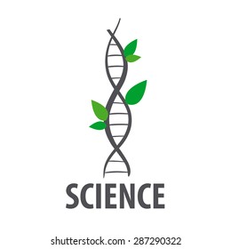 logo vector DNA in form of plant leaves