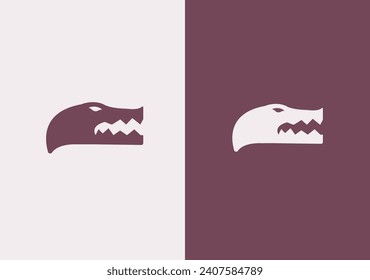 LOGO Vector drawn crocodile icon.