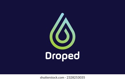 Logo vector drip water liquid fresh nature concept minimalist design environment 