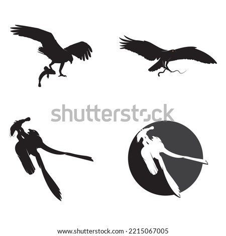 Logo Vector Eagle Hunting Fish design
