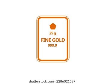 
logo vector eps about 24 carat pure gold bar or 25 gram fine gold illustration suitable for illustration of investment article or gold investment logo