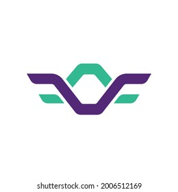 Logo Vector EPS Letter O and F Wings