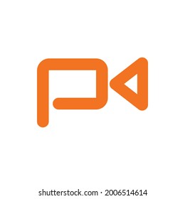 Logo Vector EPS Letter P Recording Video