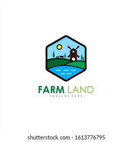 LOGO VECTOR - FARM LAND AND ANIMALS