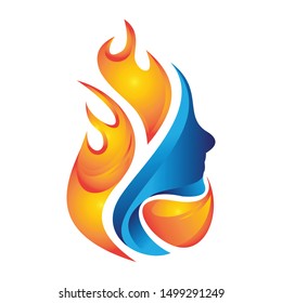 logo vector fire face beauty