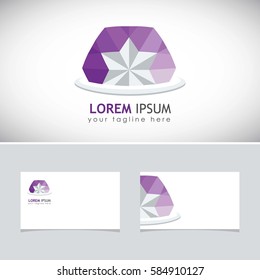 Logo Vector flower purple and white for company leaders with star shape