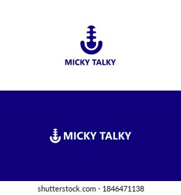 logo vector in the form of a blue microphone, used for company logos, podcast events and more.