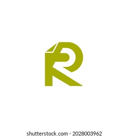 The logo is a vector in the form of monograms 2 and R. The letter R looks like folded paper.