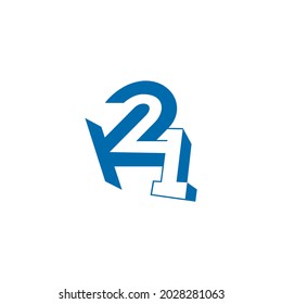 The logo is a vector in the form of monograms 2, 1 and K.