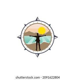 Logo vector for freedom beach man