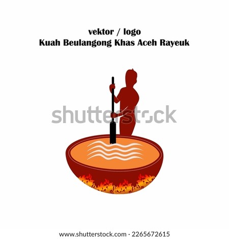 logo, vector of goat curry typical of aceh. Indonesian