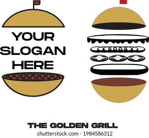 gráfico de parrilladas clásicas con logotipo vectorial