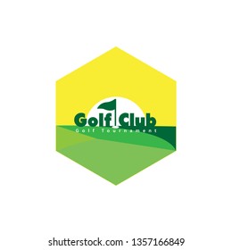 logo vector golf club golf tournament, with golf ball accents and sights in the golf area. which makes it different. modern, unique, simple, elegant