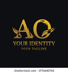 Logo vector graphic of AO initials with luxury style 