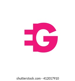 EG Logo. Vector Graphic Branding Letter Element. White Background