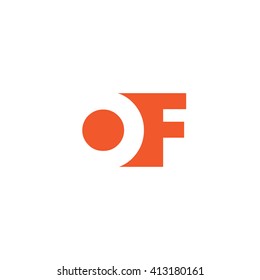 OF Logo. Vector Graphic Branding Letter Element. White Background