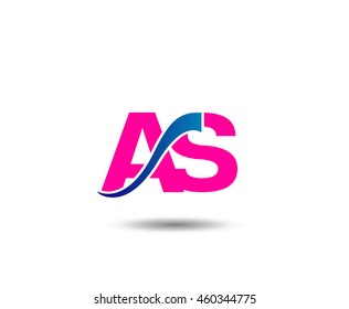 AS Logo. Vector Graphic Branding Letter Element
