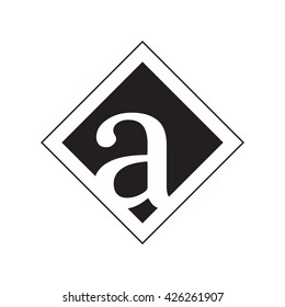 A Logo.. Vector Graphic Business Branding Letter Element Illustration. Cube Negative Space Design. White Background