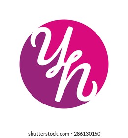 Logo Vector graphic elegant fashion logo impossible font / symbol / alphabet / Letter YH / Y / H