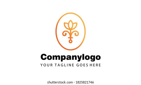 Logo vector graphic of flower flat design. Perfect for company logo