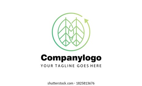 Logo vector graphic of green leaf flat design. Fit for company logo