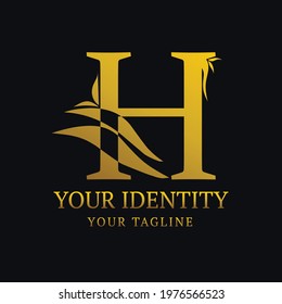 Logo vector graphic of H initials in luxury style.