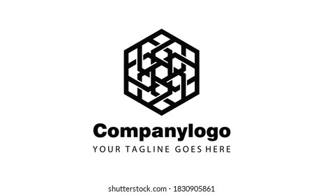 Logo vector graphic of hexagram sign flat design. Fit for company logo