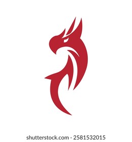 Logo vector graphic illustration of design abstract tribal dragon snake  on a isolated background