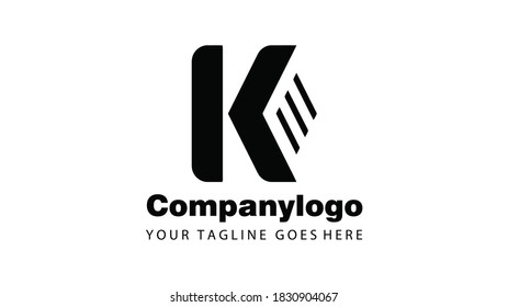 Logo vector graphic of letter k combination with letter e flat design. Fit for company logo