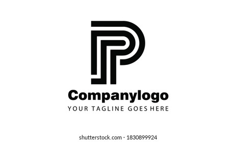 Logo vector graphic of letter p flat design. Fit for company logo