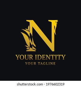 Logo vector graphic of N initials in luxury style.