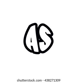 AS Logo. Vector Graphic Sphere Branding Letter Element. White Background