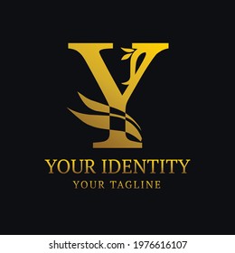 Logo vector graphic of Y initials with luxury style.