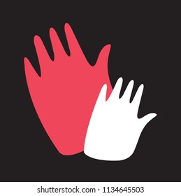 Logo vector hands care and help