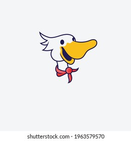 logo vector a happy looking duck on a white background and a happy duck