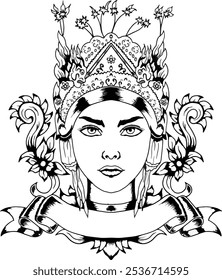 LOGO VECTOR HEAD GANDRUNG LINE ART
