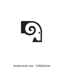 logo vector head goat line simple design