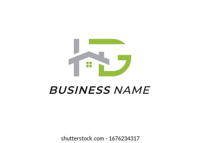 Logo-Vektorillustration-Haus und Buchstabe H