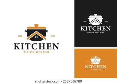 Logo vector of hot pot with house design illustration