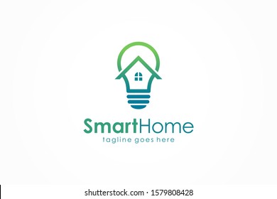 Logo Vector House and Bulb Symbol. can be used for electrical, architecture, construction and building. Flat Vector Logo Design Template Element