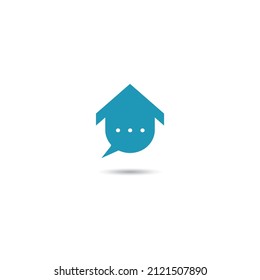 Logo Vector House Chat editable