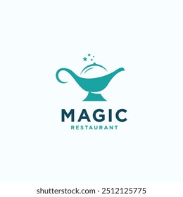 ícone de vetor de logotipo ícone mágico luminária restaurante. inspiração de logotipo